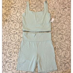 GAP cotton crop top and biker shorts set